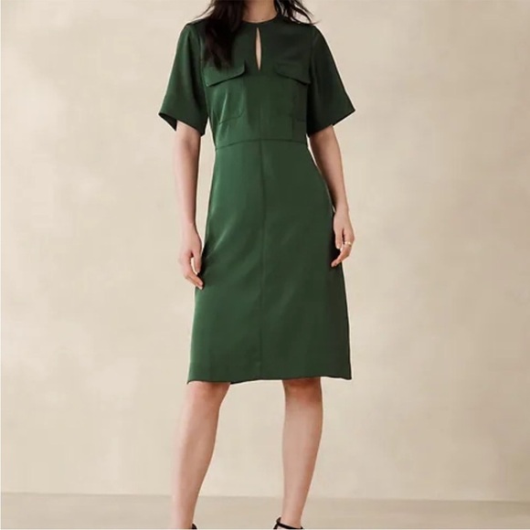 NWT Banana Republic Black Pocket Shift Dress - Size 6 - Picture 1 of 7